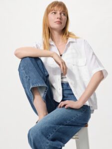 Дээд зэргийн маалинган богино ханцуйтай цамц