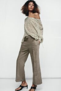 Хээтэй урт ханцуйтай сул цамц ZW COLLECTION