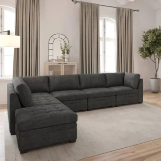 COSTCO Thomasville 6-piece Modular Sofa Dark Gray with Storage Ottoman