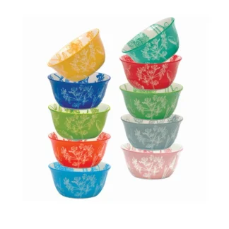 COSTCO Porcelain Bowls Botanical 4.75 10pc