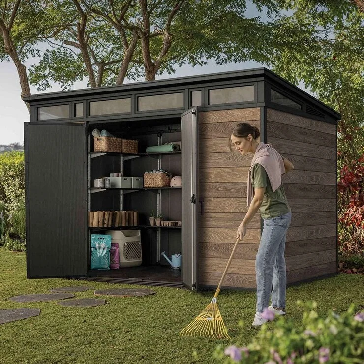COSTCO Keter Pent 11x7 feet Shed Walnut - Image 4