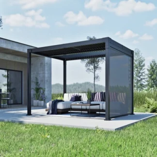 COSTCO SOJAG HANA 10x13 feet Pergola with a Side Screen Black