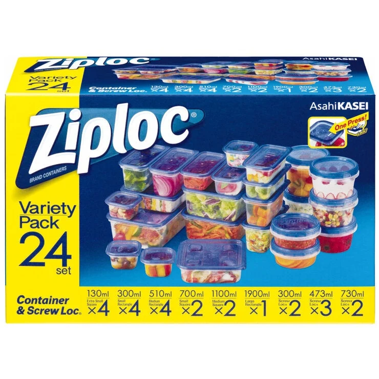 COSTCO Ziploc Containers Assorted 24 Set
