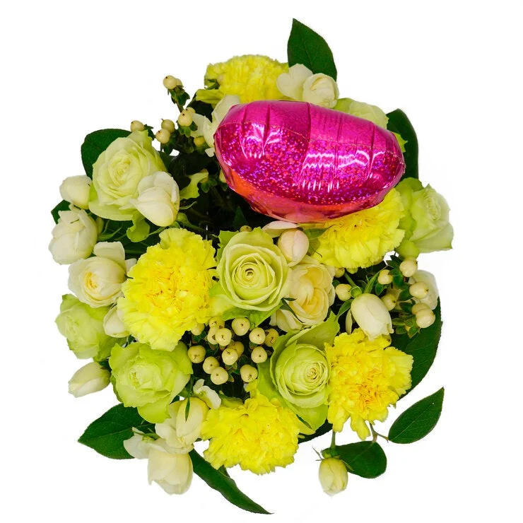 COSTCO HEART BALLOON ARRANGEMENT WHITE/YELLOW - Image 2
