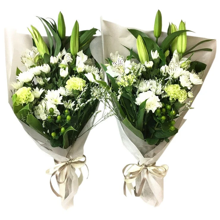 COSTCO SYMPATHY PAIR BOUQUET WHITE