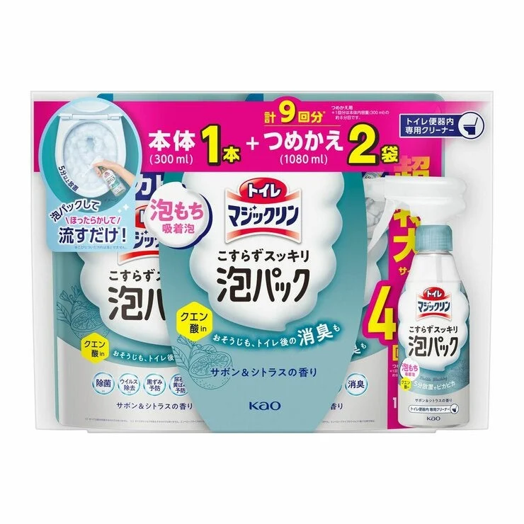 COSTCO Toilet Magiclean Foam Cleaner 300ml + Refill 1,080ml x 2
