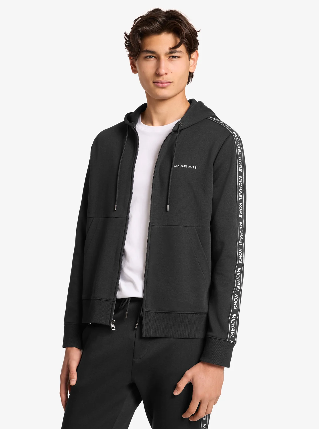 Michael Kors Логотой туузтай, цулгуй өнгийн, цахилгаантай малгайтай цамц