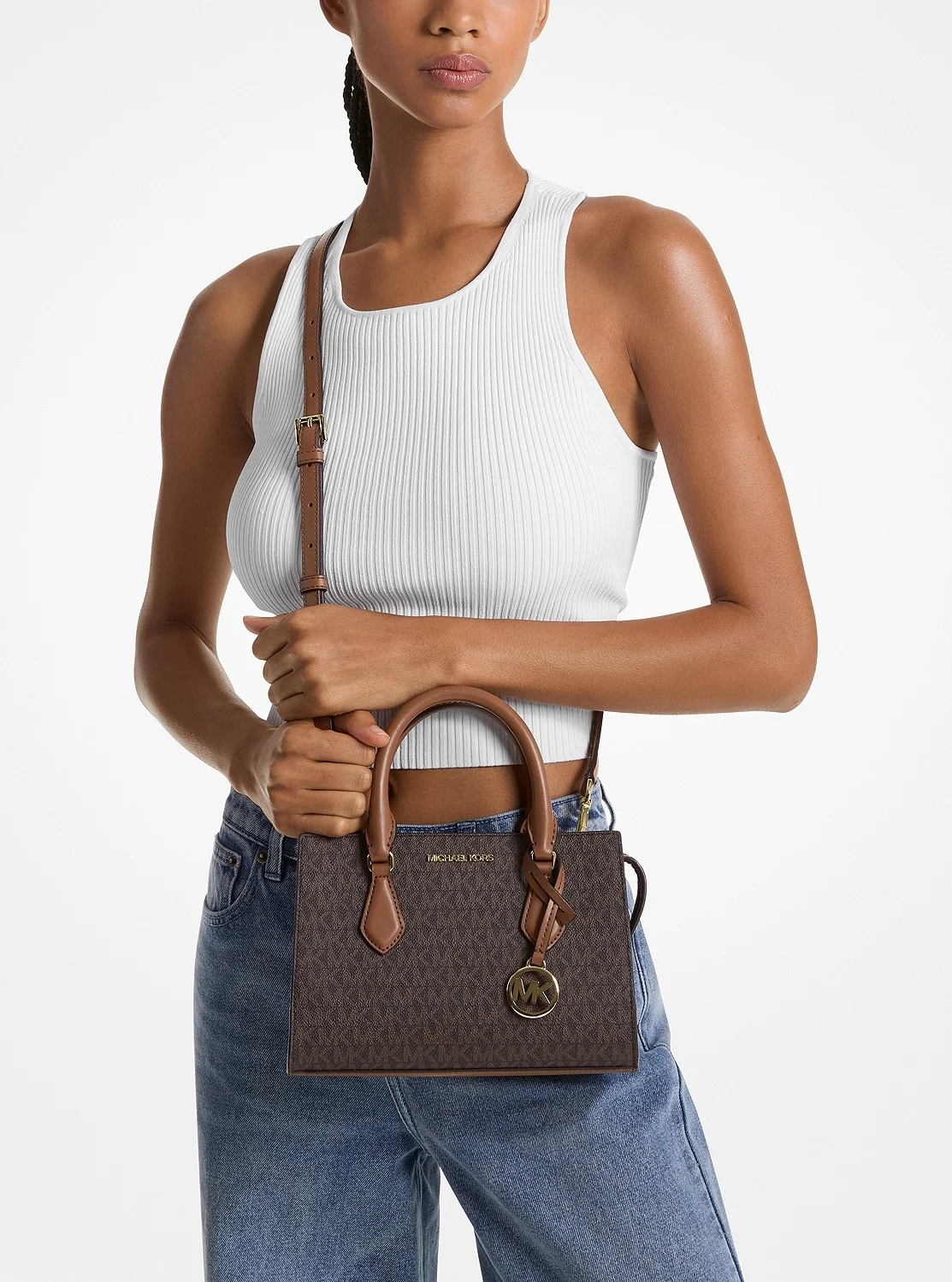 Michael Kors Шейла жижиг цүнх - MK хээтэй - Image 3