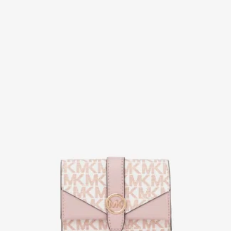 Michael Kors GREENWICH дунд хэмжээний гурван нугардаг түрийвч - MK хээтэй