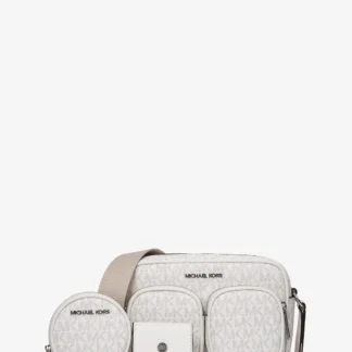Michael Kors Jet Set Item дунд хэмжээний суран оосортой мөрний цүнх, MK хээтэй