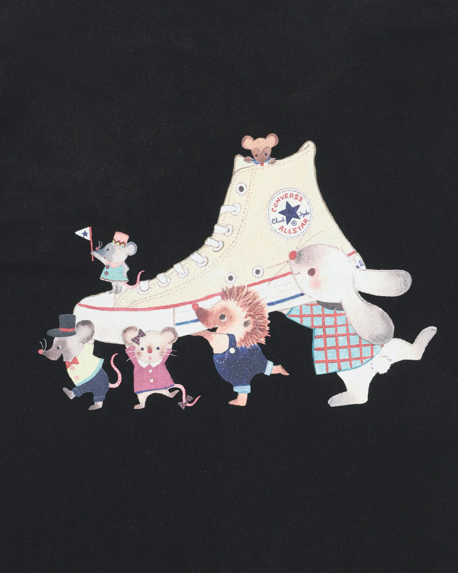 Converse Юкако Охдэ зурагт хэвлэлтэй том хэмжээтэй футболк - Image 3
