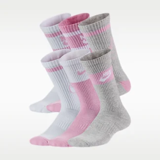 NIKE Everyday — Kids' Cushioned Crew Socks (6 Pairs)