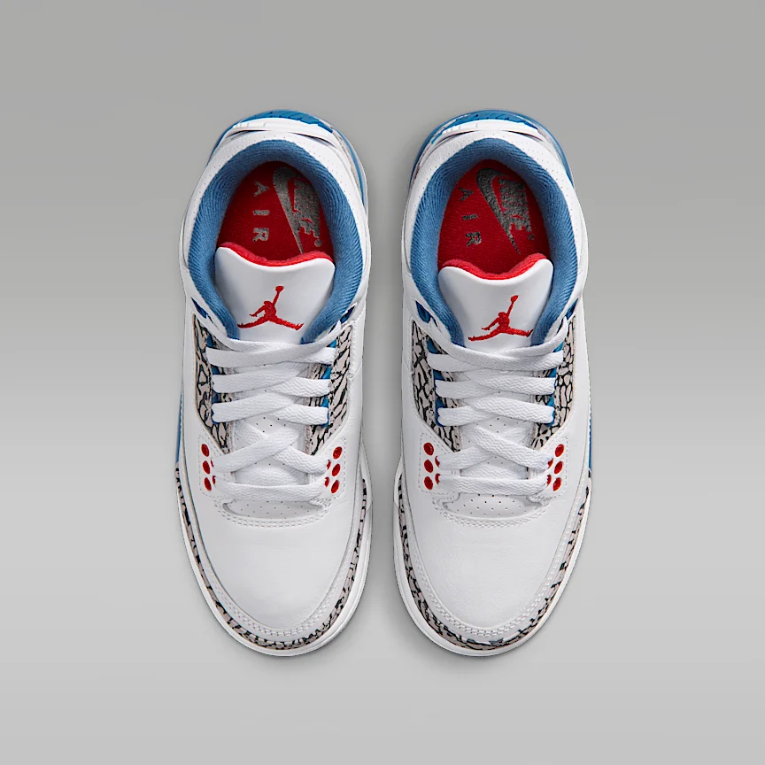 NIKE Air Jordan 3 Retro "True Blue" — Big Kids' Shoes - Image 4