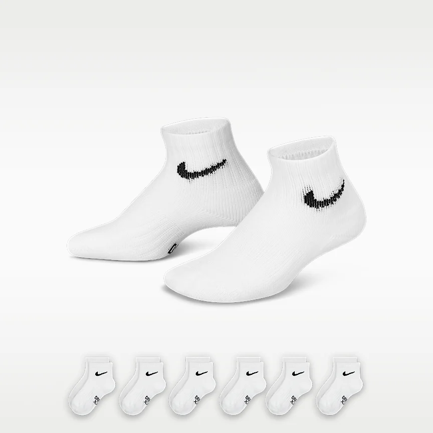 NIKE パフォーマンス ベーシックス — キッズ Dri-FIT アンクル ソックス (6足)