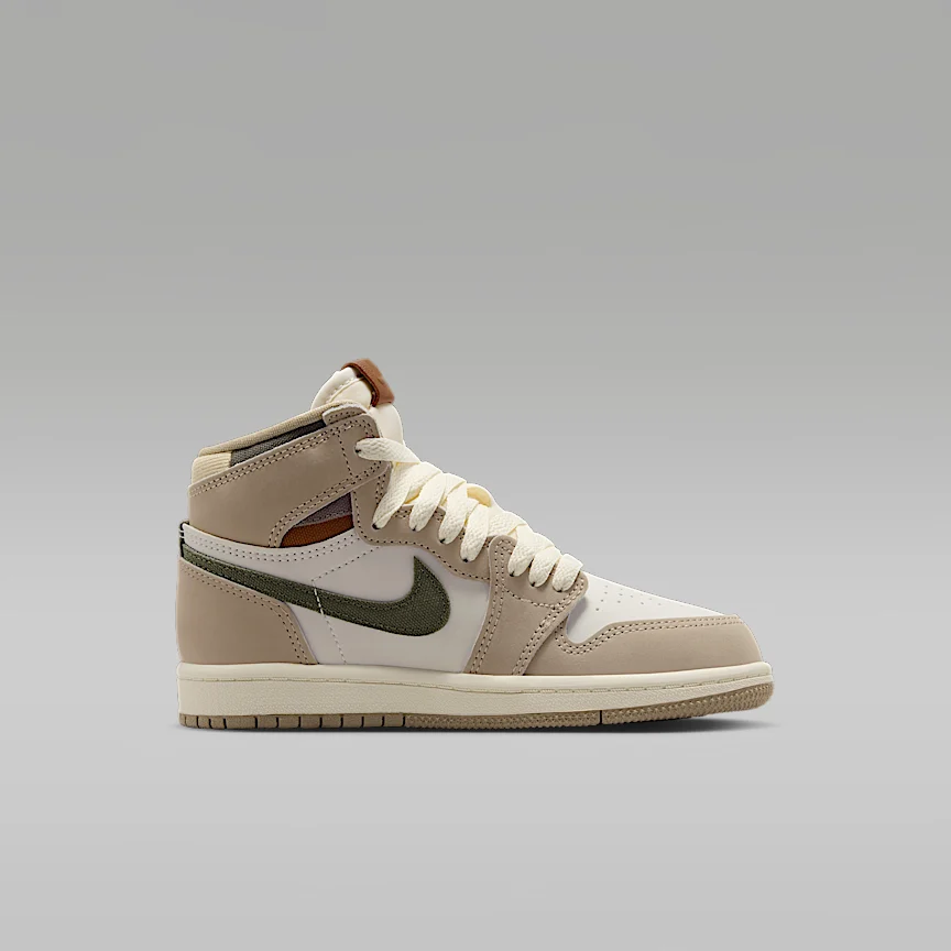 NIKE ジョーダン 1 レトロ HIGH OG "Khaki" — リトルキッズシューズ - Image 3