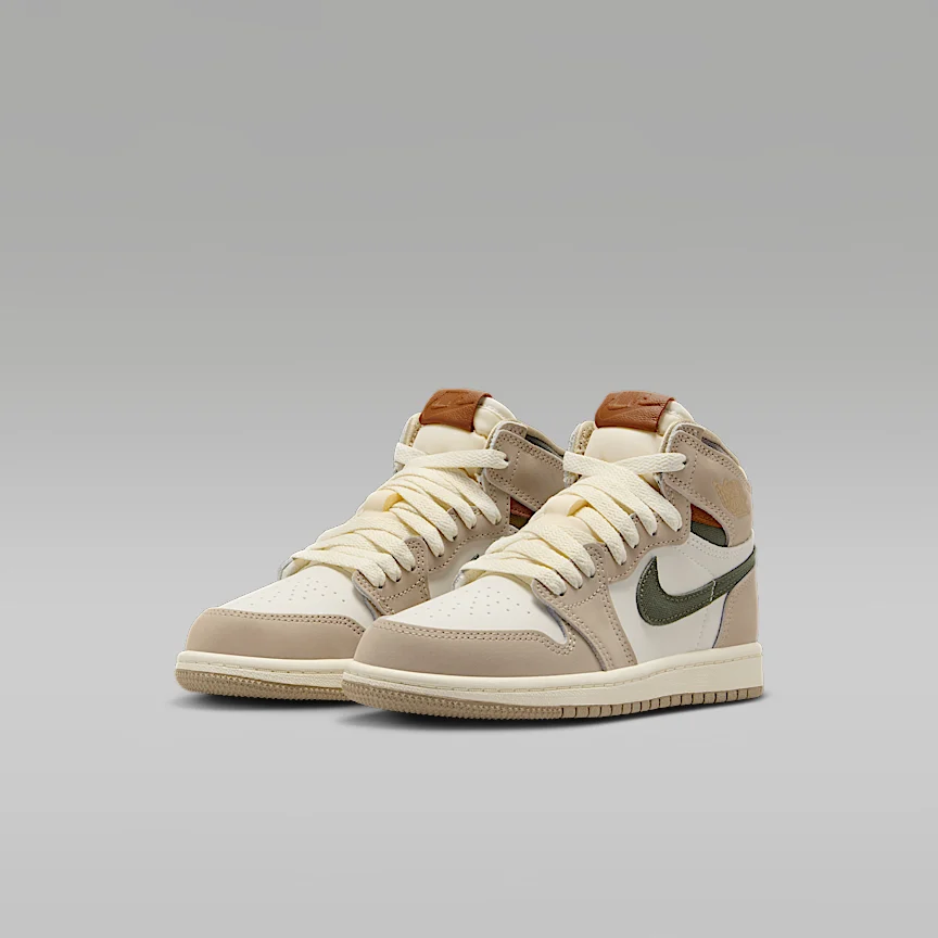 NIKE ジョーダン 1 レトロ HIGH OG "Khaki" — リトルキッズシューズ - Image 5