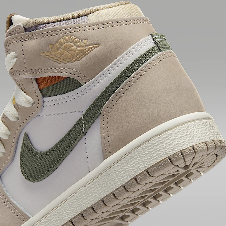 NIKE ジョーダン 1 レトロ HIGH OG "Khaki" — リトルキッズシューズ - Image 8