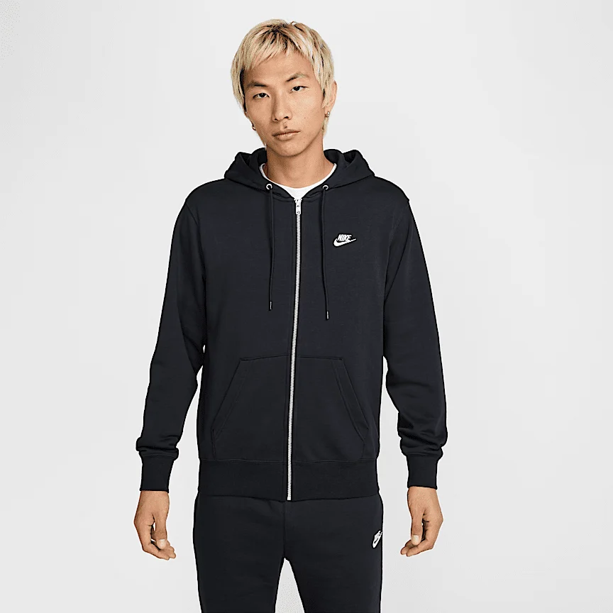 NIKE クラブ — メンズ フルジップ フレンチ テリー パーカー