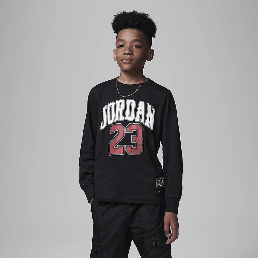 NIKE ジョーダン プラクティス フライト ロングスリーブ Tシャツ — ジュニア Tシャツ