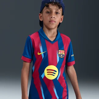 NIKE FCバルセロナ 2025/26 スタジアム フォース — ジュニア ナイキ Dri-FIT サッカー レプリカ ユニフォーム