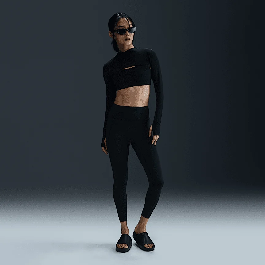 NIKE ユニバーサ — ウィメンズ ハイウエスト アンクル (9分丈) レギンス フロントシームなし
