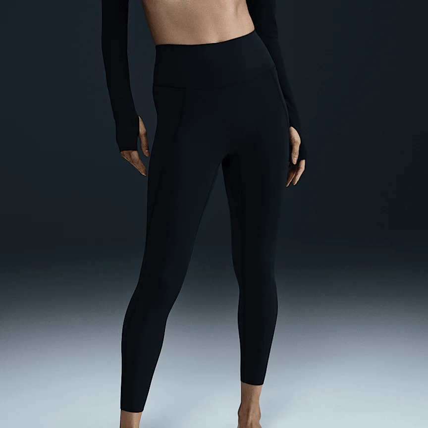 NIKE ユニバーサ — ウィメンズ ハイウエスト アンクル (9分丈) レギンス フロントシームなし - Image 2
