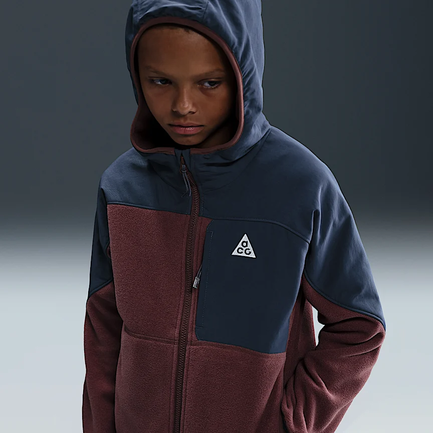 NIKE ACG "Wolf Tree" — Big Kid's Polartec® Full-Zip Hoodie - Image 3