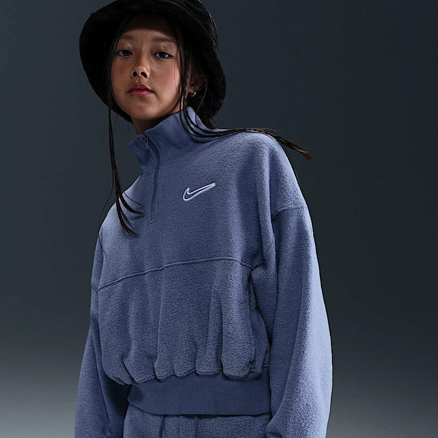 NIKE Sportswear — Big Kids' (Girls') Long-Sleeve Fleece Top