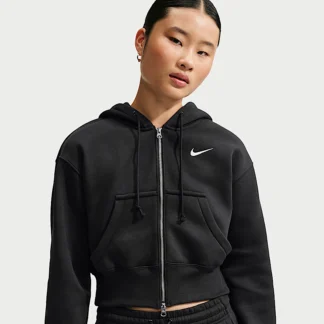 NIKE Sportswear Phoenix Fleece — Women's Loose Full-Zip Cropped Hoodie