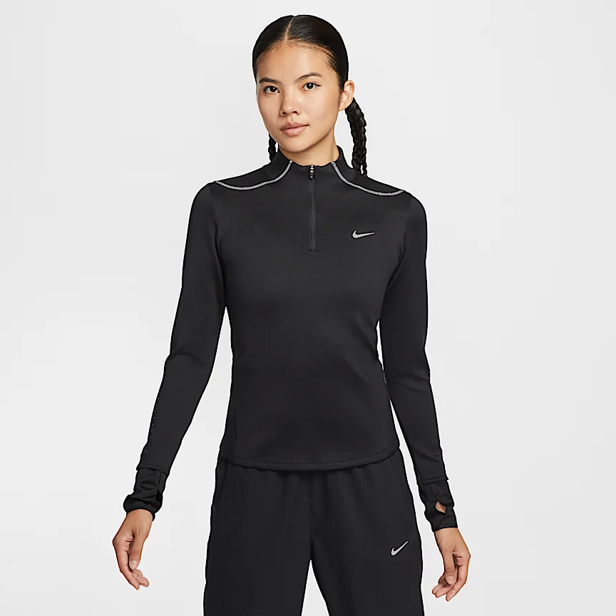 NIKE スウィフト — ウィメンズ Therma-FIT ADV 1/4ジップ ランニングトップ リフレクティブ (再帰反射) デザインのアクセント付き