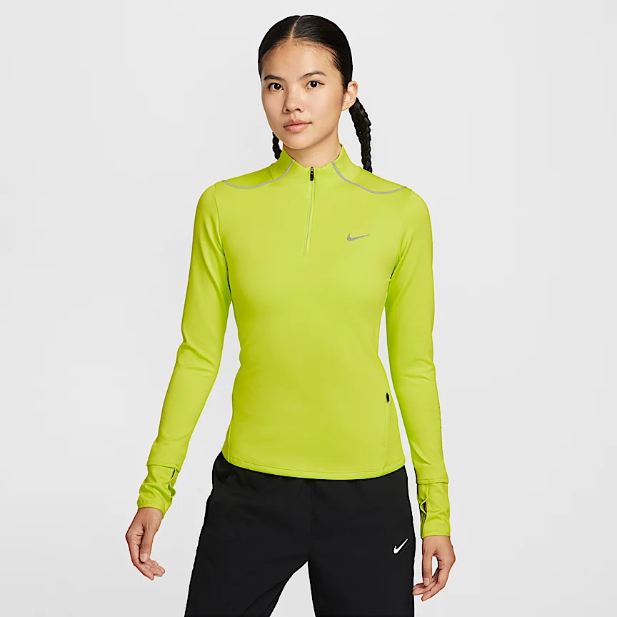 NIKE スウィフト — ウィメンズ Therma-FIT ADV 1/4ジップ ランニングトップ リフレクティブ (再帰反射) デザインのアクセント付き