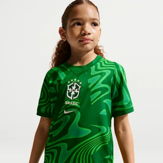 NIKE ブラジル 2026 スタジアム ゴールキーパー — ジュニア ナイキ Dri-FIT サッカー レプリカ ショートスリーブ ユニフォーム