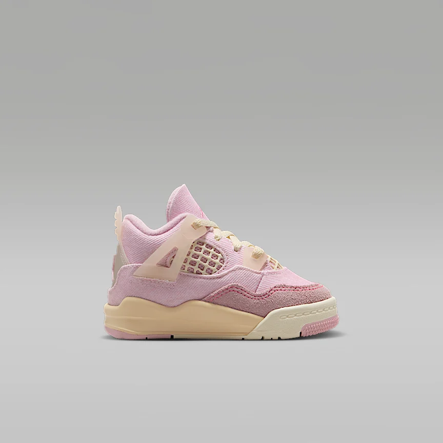 NIKE ジョーダン 4 レトロ “Pearl Pink and Iced Carmine” — ベビーシューズ - Image 3
