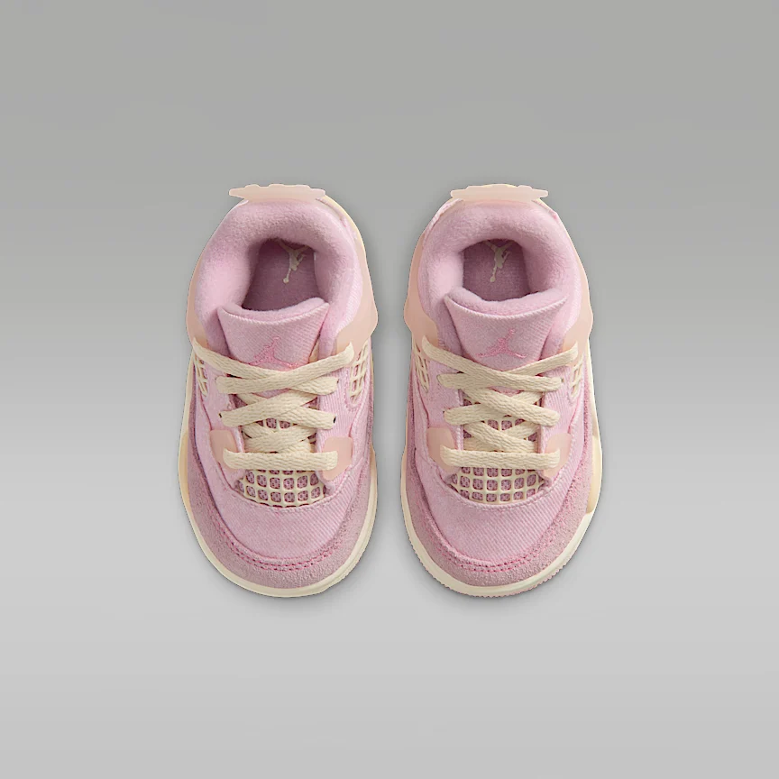NIKE ジョーダン 4 レトロ “Pearl Pink and Iced Carmine” — ベビーシューズ - Image 4