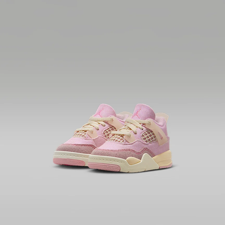 NIKE ジョーダン 4 レトロ “Pearl Pink and Iced Carmine” — ベビーシューズ - Image 5