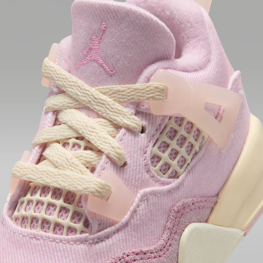 NIKE ジョーダン 4 レトロ “Pearl Pink and Iced Carmine” — ベビーシューズ - Image 7