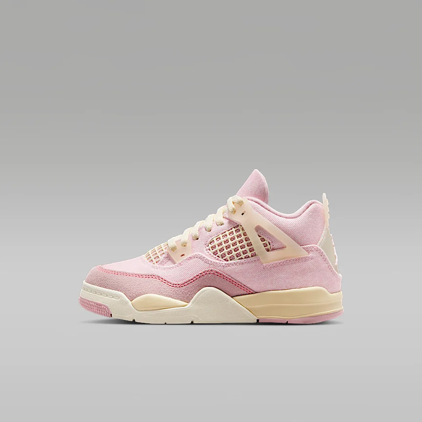 NIKE ジョーダン 4 レトロ “Pearl Pink and Iced Carmine” — リトルキッズシューズ