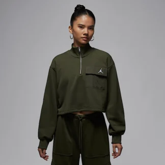 NIKE ジョーダン ブルックリン フリース — ウィメンズ 1/4ジップ ハイク マイク トップス