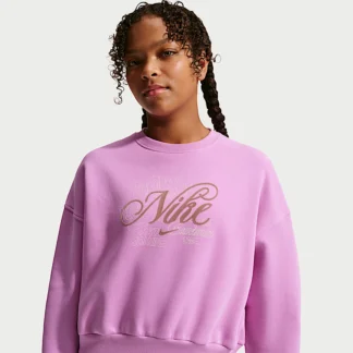 NIKE スポーツウェア クラブ フリース — ジュニア (ガールズ) ボクシー クルーネック スウェットシャツ