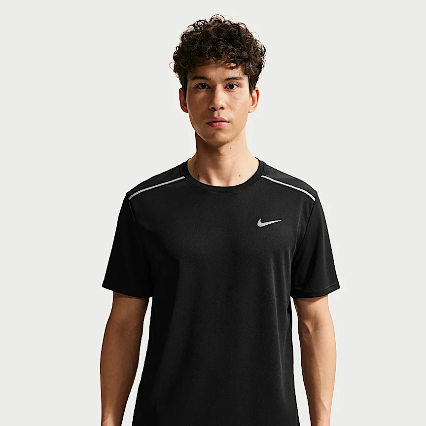NIKE マイラー — メンズ Dri-FIT UV プロテクション ショートスリーブ ランニングトップ