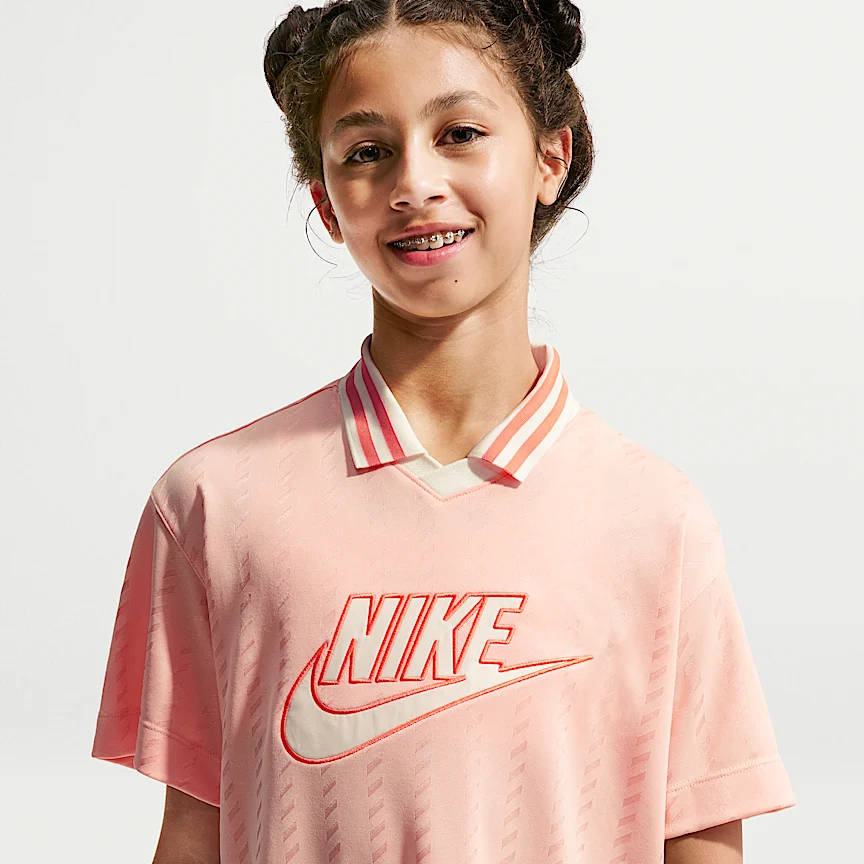 NIKE Sportswear — Big Kids' (Girls') Short-Sleeve Jersey Dress - Image 2
