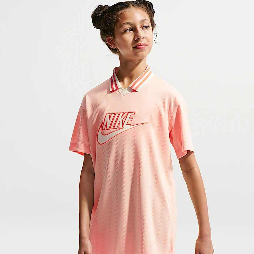 NIKE Sportswear — Big Kids' (Girls') Short-Sleeve Jersey Dress - Image 4