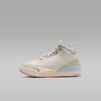 NIKE Jordan 3 Retro "Sail and Jade Aura" — Little Kids' Shoes