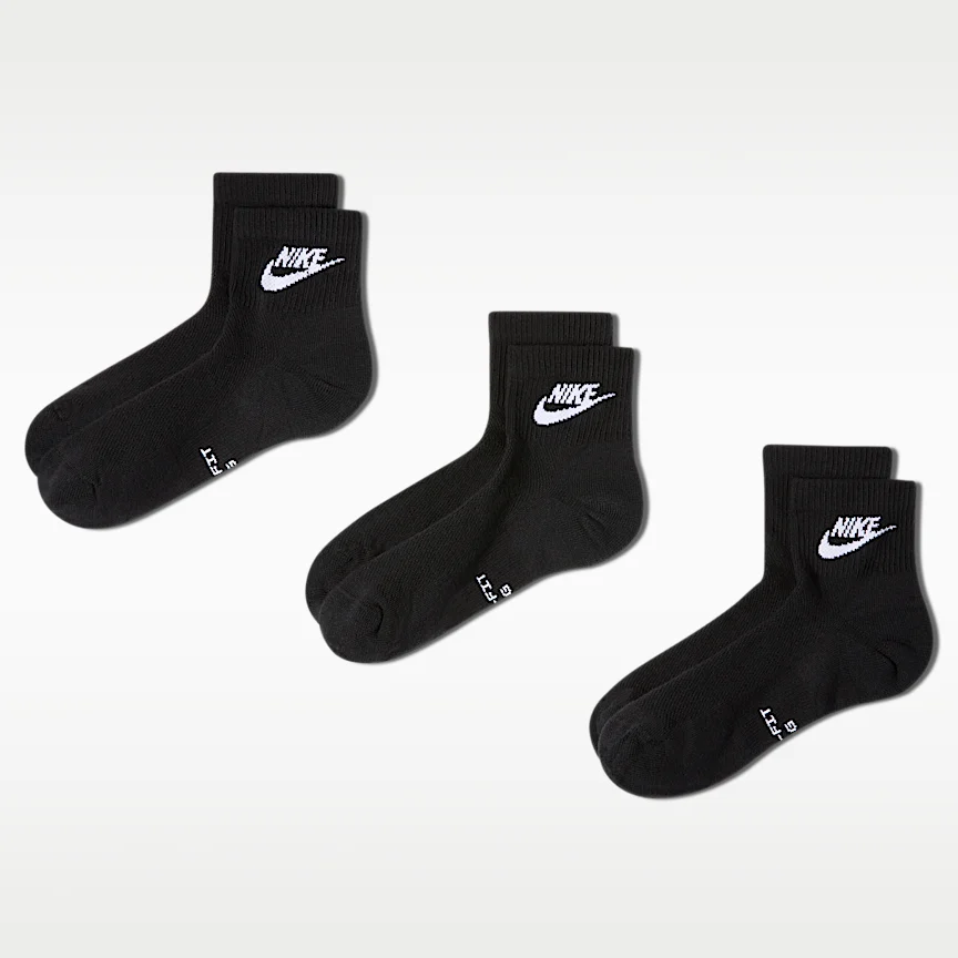 NIKE Everyday Elevated — Ankle Socks (3 Pairs)