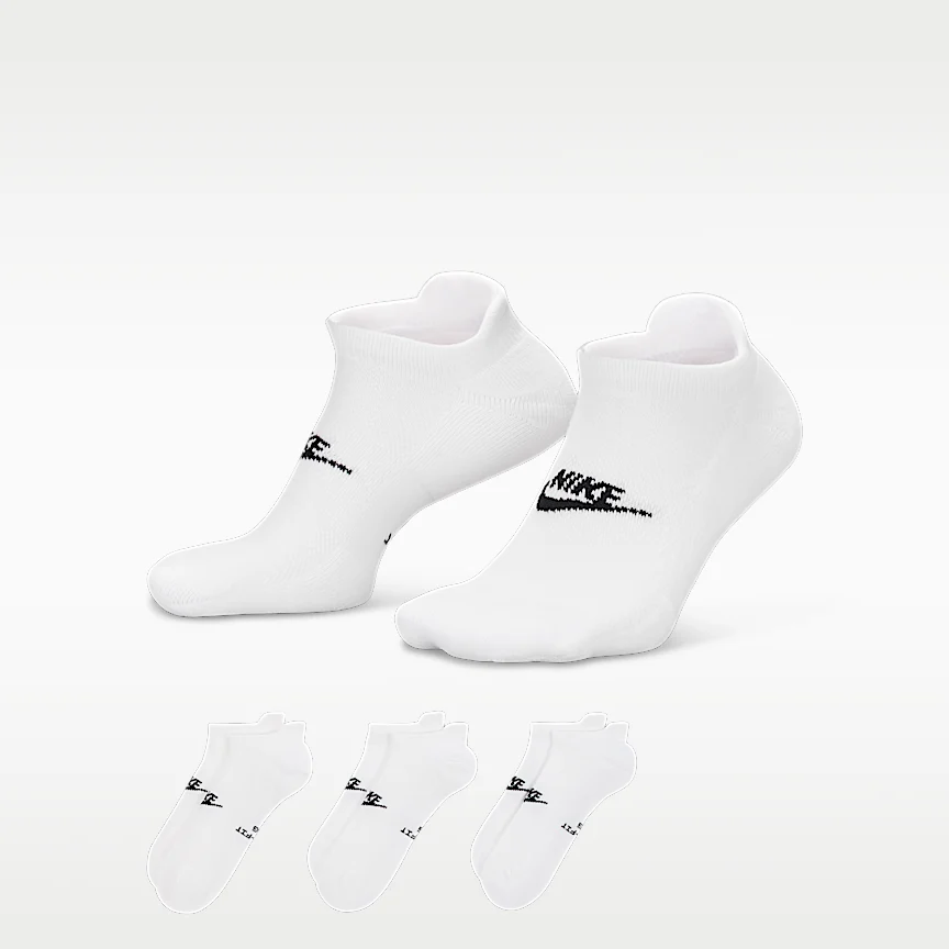 NIKE エブリデイ エレベーテッド — ノーショウ ソックス (3足)