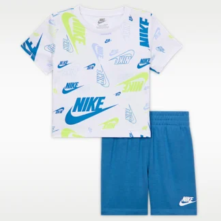 NIKE スポーツウェア — ベビー プリント Tシャツ アンド ライトウェイト フレンチテリー ショートパンツ セットアップ