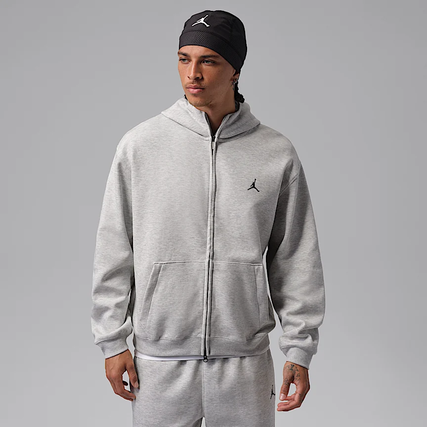 NIKE Jordan Sport Hoop Fleece — Men's Dri-FIT Full-Zip Hoodie
