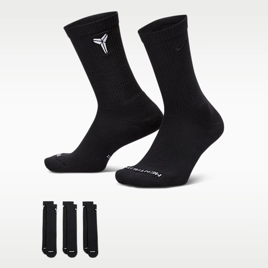 NIKE エブリデイ エレベーテッド "Kobe" — クルー ソックス (3足)