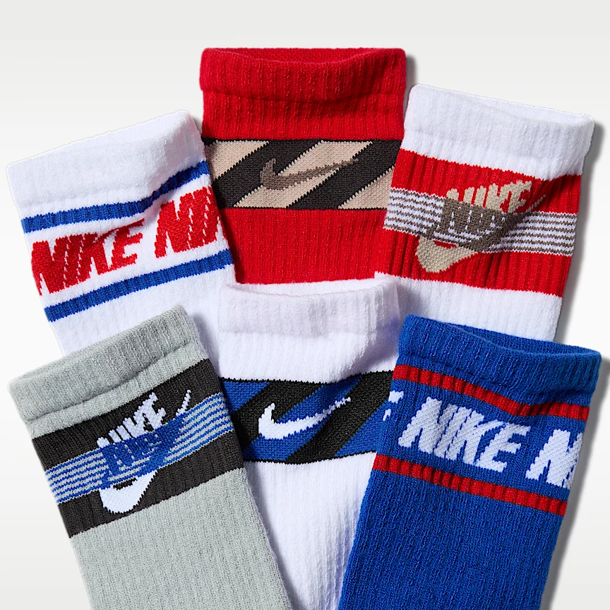 NIKE Everyday — Kids' Cushioned Crew Socks (6 Pairs) - Image 2