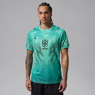 NIKE ブラジル 2026 スタジアム ゴールキーパー — メンズ ジョーダン Dri-FIT サッカー ショートスリーブ レプリカ ユニフォーム トップス